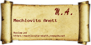 Mechlovits Anett névjegykártya