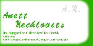 anett mechlovits business card